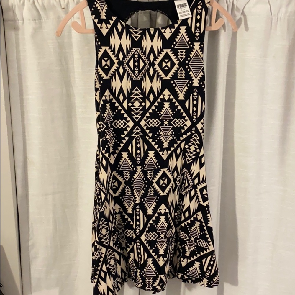 Sporty, Black and White Dress with Print